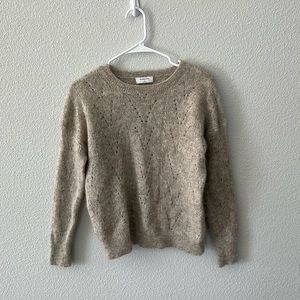 Babaton Heather Oatmeal Colton Pointelle Mohair Sweater